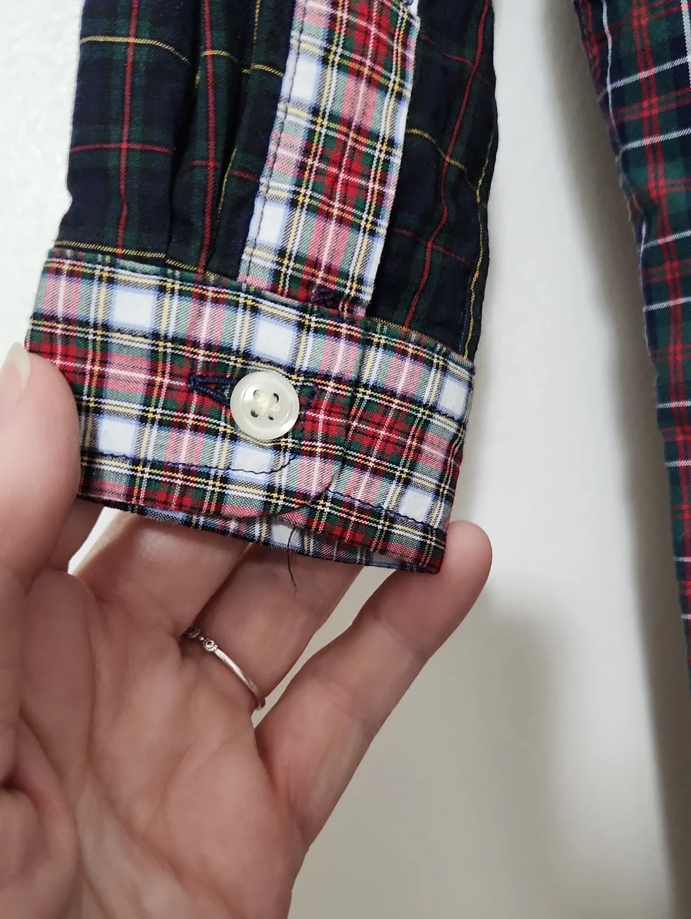Ralph Lauren Multiplaid Baby Outfit with Green & Red Tartan Lining 9 Months